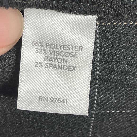 J. Jill Pants Women's 18 Petite Gray White Striped Knit Chino Straight Leg Pants - Picture 3 of 10